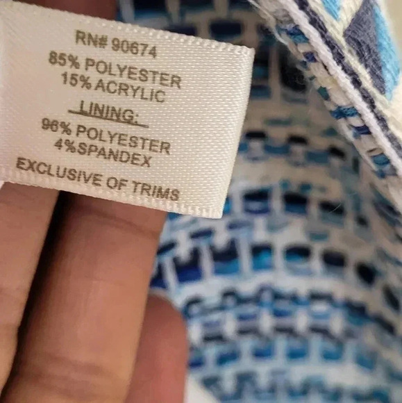 Boston Proper Blue White Tweed Fringe Fully Lined Blazer Jacket(8) - Picture 11 of 13